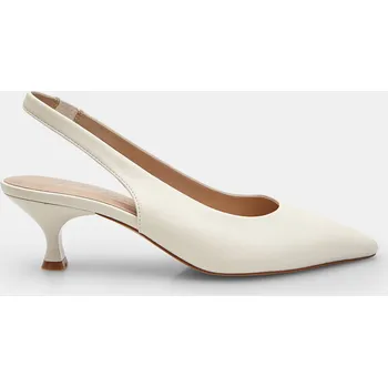 Dámské lodičky Baťa dámské slingback lodičky s nízkým podpatkem bílé, vel. 36