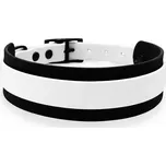 PafDog® Voděodolný široký gumový obojek pro psy bílo-černý - šířka 4 cm Vyberte velikost: S