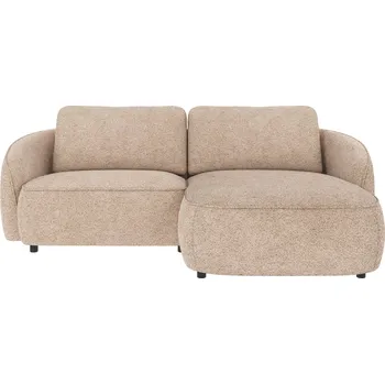 Pohovka Světle béžová, Trojmístná rohová pohovka Rowico Home NORRIS, s lenoškou, pravý roh, 226 cm