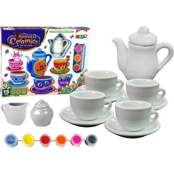 Výtvarná sada Mamido Kreativní čajový set DIY s barvami na porcelán