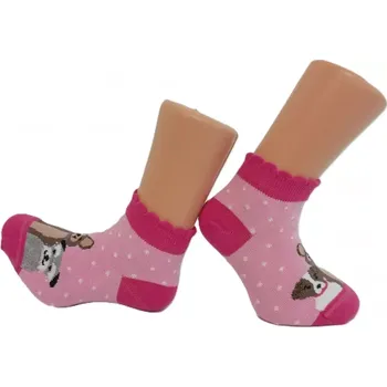 Dívčí nízké ponožky Trepon Friend růžové (Dětské kotníkové ponožky s pejsky)