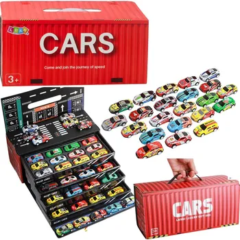 autíčko Mamido Sada autíček s třecím pohonem v kontejneru 48 ks