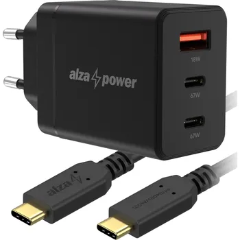 AlzaPower G610CCA Fast Charge 67W černá + Core USB-C 2.0 100W 2m černý