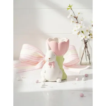 Velikonoční dekorace Sinsay - Stojící velikonoční dekorace ve tvaru zajíce - pastelová růžová - 834JG-03X - 834JG-03X-ONE
