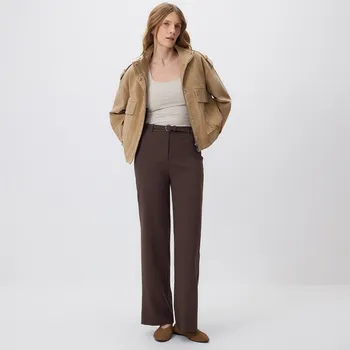 Dámské kalhoty Reserved - Kalhoty s páskem - tmavě hnědá - 907HU-89X - 907HU-89X-XS