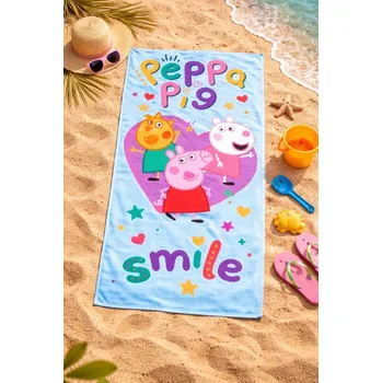 Euroswan Dětská bavlněná osuška PEPPA PIG smile 70x140cm
