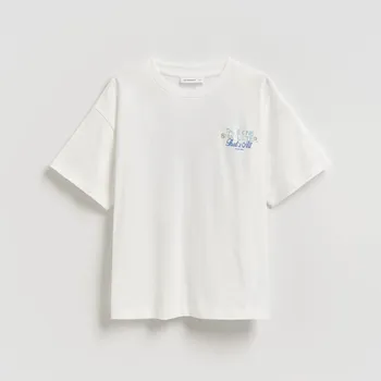 Dívčí oblečení Reserved - Tričko s potiskem na zádech - krémová - 978HT-01X - 978HT-01X-146