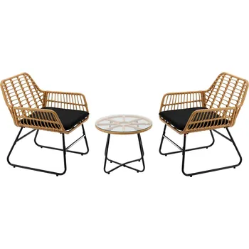 Zahradní sestava Sada zahradního nábytku EALIE hnědá/černá