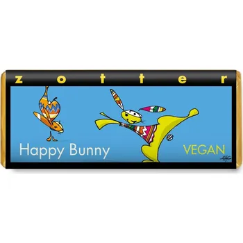 Čokoláda Zotter Bio plněná hořká čokoláda Šťastný králíček, 70 g