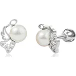 Couple, Něžné perlové náušnice Angelio, bílé zlato a zirkony, 585-66-3-0006.1B00.0.00.741.05
