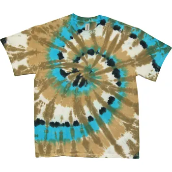 Pánské tričko Tričko unisex The Mountain batikované Swirl - hnědé-modré, M