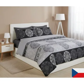 Povlečení Bavlněné povlečení Mandala černá Velikost: 70x90, 140x200 cm