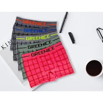 GREENICE Pánské bezešvé boxerky GREE-4593 4 ks v balení Barva: Mix, Velikost: XL/XXL