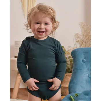 Jožánek Dětské body s dlouhým rukávem, lahvově zelené