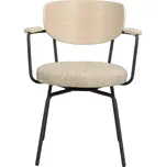 Jídelní židle Otočné MERRICK | Tmavě béžová přírodní černá