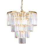 Brilagi LED Křišťálový lustr na řetězu MOZART 5× E14 40 W zlatý