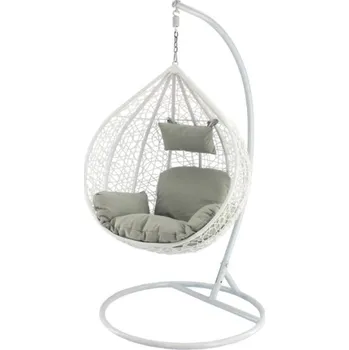 Křeslo Chomik Závěsné křeslo NESTIO XL s poduškou | bílá / šedá