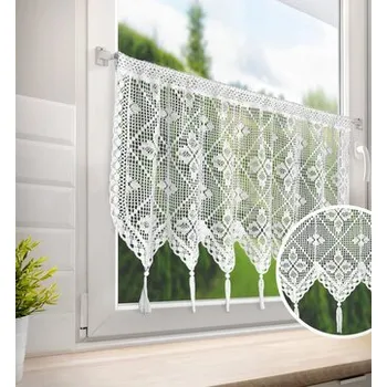 Záclona Dekorační krátká vitrážová záclona do kuchyně MATYLDA bílá 60x150 cm MyBestHome