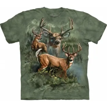 Pánské tričko Tričko unisex The Mountain Deer Collage (jeleni) - zelené, 3XL