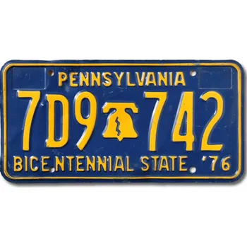 Plechová cedule Americká SPZ Pennsylvania 1976 Bicentennial 7D9 742