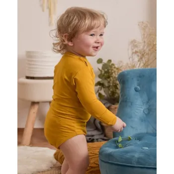 Jožánek Dětské body s dlouhým rukávem, hořčicové, vel. 68