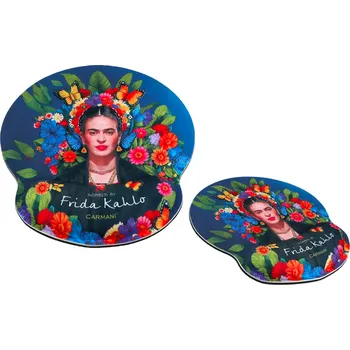 Podložka pod nábytek Carmani® Carmani - Počítačová podložka pod myš s polštářkem na zápěstí F. Kahlo II - 22x25 cm