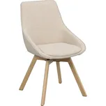 Otočná jídelní židle Alison | Světlá béžová/dubová