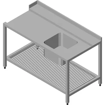 Hnětač těsta Maxima Stůl na mytí nádobí s dřezem - 190 x 75 cm - pravý | 09201042