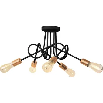 Žárovka Přisazený lustr OXFORD 5xE27/60W/230V Černá