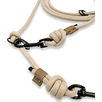 PafDog Adventure Přepínací nastavitelné vodítko extra pevné 8 mm, 2,5 m, béžové