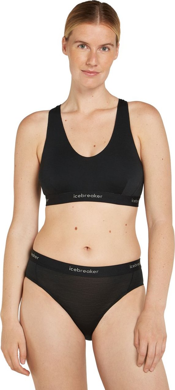 Dámská merino podprsenka ICEBREAKER Wmns 125 Cool-Lite Sprite Racerback Bra, Black velikost: L