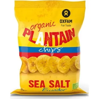 Slaná pochutina Oxfam BIO banánové chipsy slané 85 g