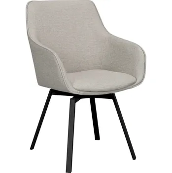 Jídelní židle Otočná židle s područkami Alison | Krémové/černé