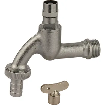 Vodovodní kohout Kirchhoffův výtokový kohout 1/2" s vnějším závitem, s výpustí a nástrčným klíčem, vodovodní kohout s hadicovou přípojkou, kohout matný | 986182148