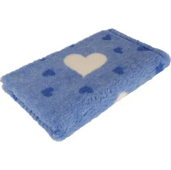 Pelíšek pro psa HS VetBedding Premium modrá – modré malé a bílé velké srdce 160 × 100 cm
