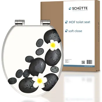 SCHÜTTE MDF WC sedátko STONE DECORATION, WC víko s měkkým zavíráním, WC sedátko s dřevěným jádrem, WC víko | 80185-A