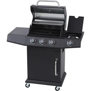 Zahradní gril Plynový gril GASS MASTER 3+1 černý