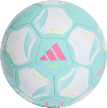 Fotbalový míč Adidas Messi League bílá/tyrkysová/růžová UK 4