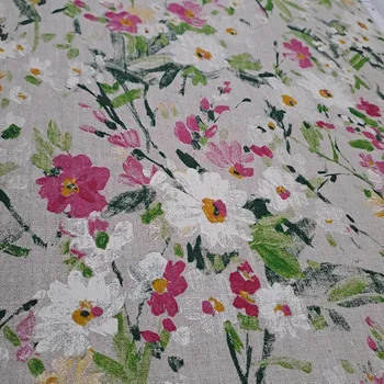 Pro útulný domov lněná látka LUČNÍ KVÍTÍ NA REŽNÉ