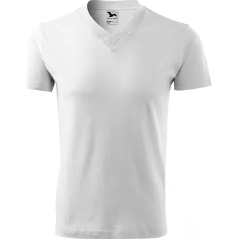Pánské tričko Malfini V‑neck 102 – unisex tričko s V‑výstřihem, 160 g, 100% bavlna, oblíbené pracovní tričko vhodné pro potisk Barva: 00-Bílá, Velikost: S