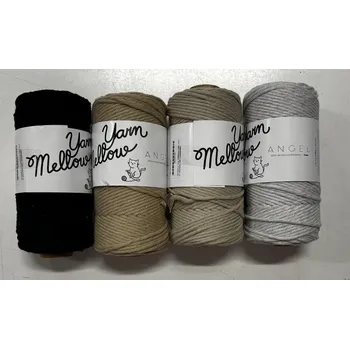 Příze Kroucená bavlněná šňůra ANGEL 3 mm DOPRODEJ Barva: Béžová