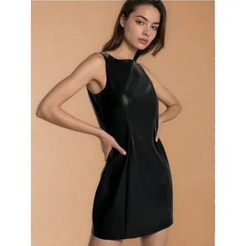 Dámské šaty Sinsay - Koženkové mini šaty - černá - 298GY-99X - 298GY-99X-XL