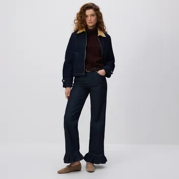 Dámské džíny Reserved - Džíny s volány - tmavomodrá - 581GE-59J - 581GE-59J-34