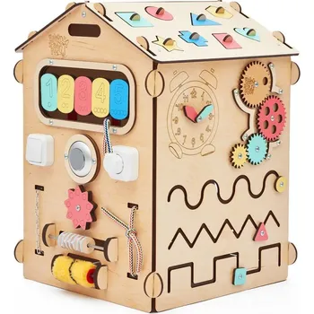 Dětské zboží BusyKids Activity board Domeček přírodní