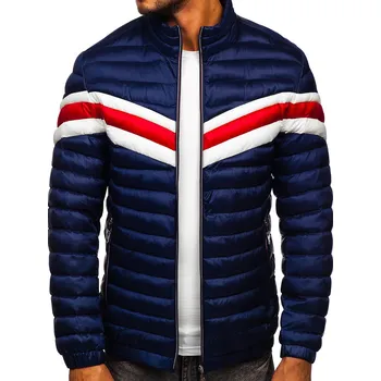 Pánská parka Tmavě modrá pánská prošívaná přechodová sportovní bunda Bolf 6574 - XL