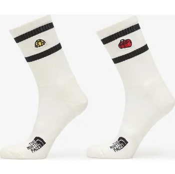 Pánské ponožky Ponožky The North Face Everyday Crew TNF Icons Sock 2-Pack White Dune XS