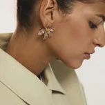 Reserved - Náušnice ve tvaru květin - hnědá - 046ID-88X - 046ID-88X-ONE