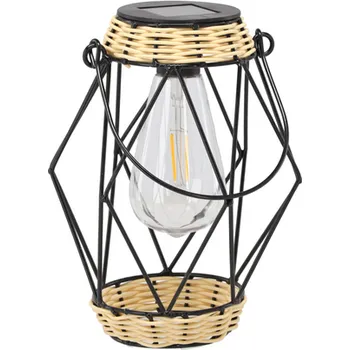 Lucerna Kovová solární LED lucerna Tooli 16x22 cm černá