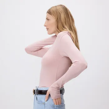 Reserved - Top s&nbsp;ozdobným nabíráním - pastelově růžová - 484KL-03X - 484KL-03X-M