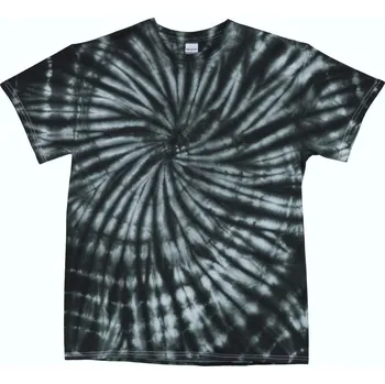 Pánské tričko Tričko unisex The Mountain batikované Hurricane - černé-šedé, XL